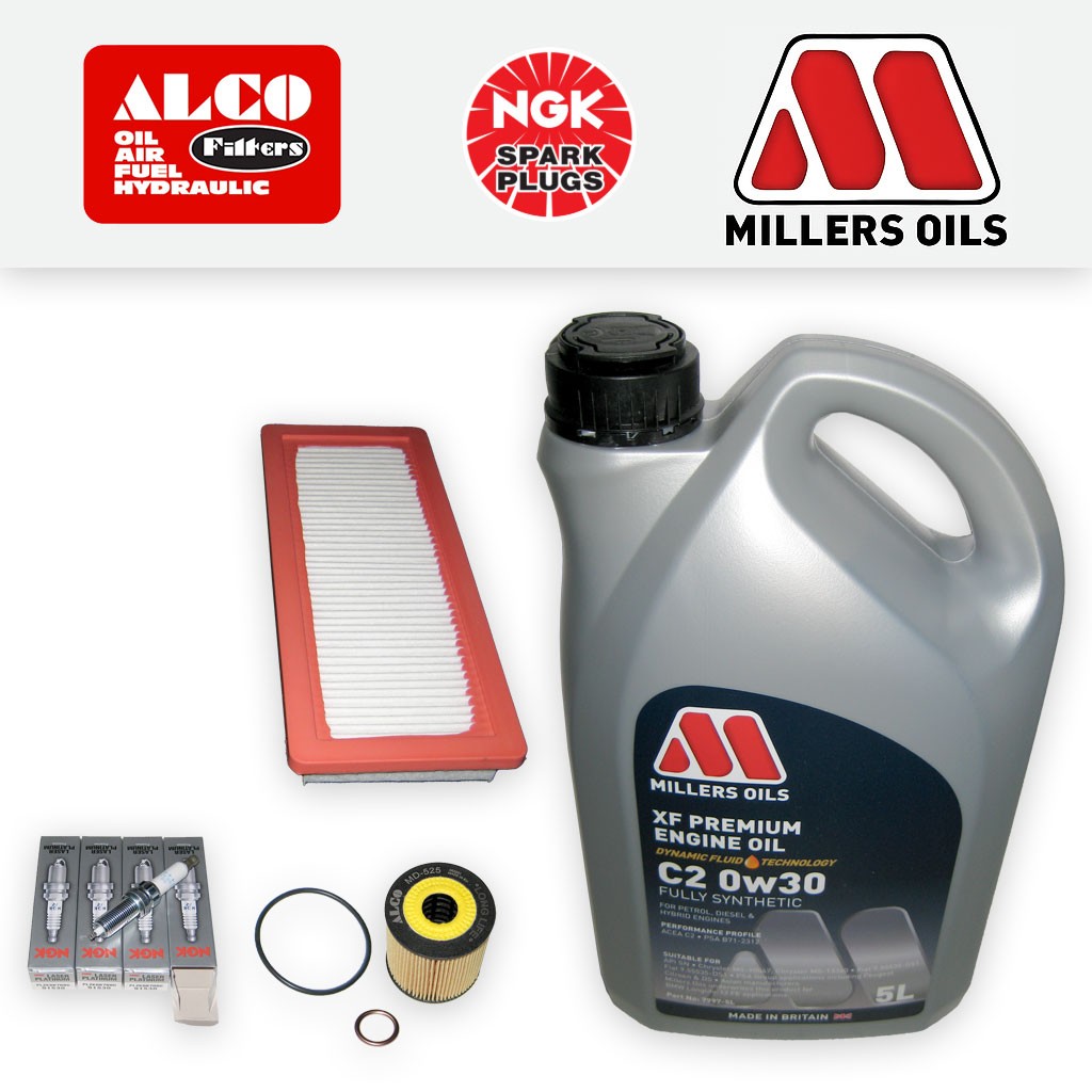SERVICE KIT for PEUGEOT RCZ 1.6 THP 156 OIL AIR FILTERS PLUGS +OIL (2010-2015)