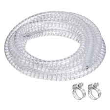 3/8" ID x 10 Ft PVC Tube Steel Wire Reinforced Tubing Flexible Vinyl Hose Clear