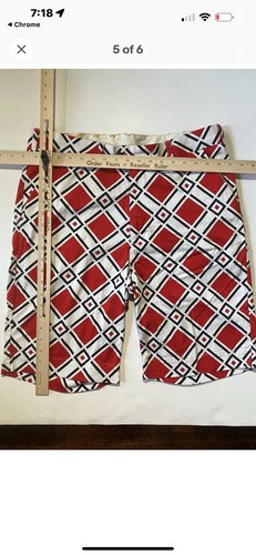 Loud Mouth Golf Shorts Mens 36 Bold Red Argyle Geometric Loudmouth - Picture 5 of 5