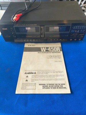 VTG-TEAC W-450R Stereo Double Reverse Cassette Deck Cables, Clean - Working Well