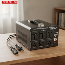 Power Converter Transformer Heavy Duty 3000W Step Up Down 6 Outlets Black