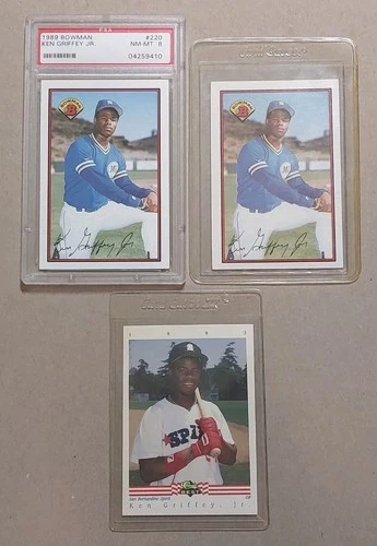 1989 Bowman Ken Griffey Jr #220 RC PSA 8 + Ungraded Single & NSCC Classic Promo