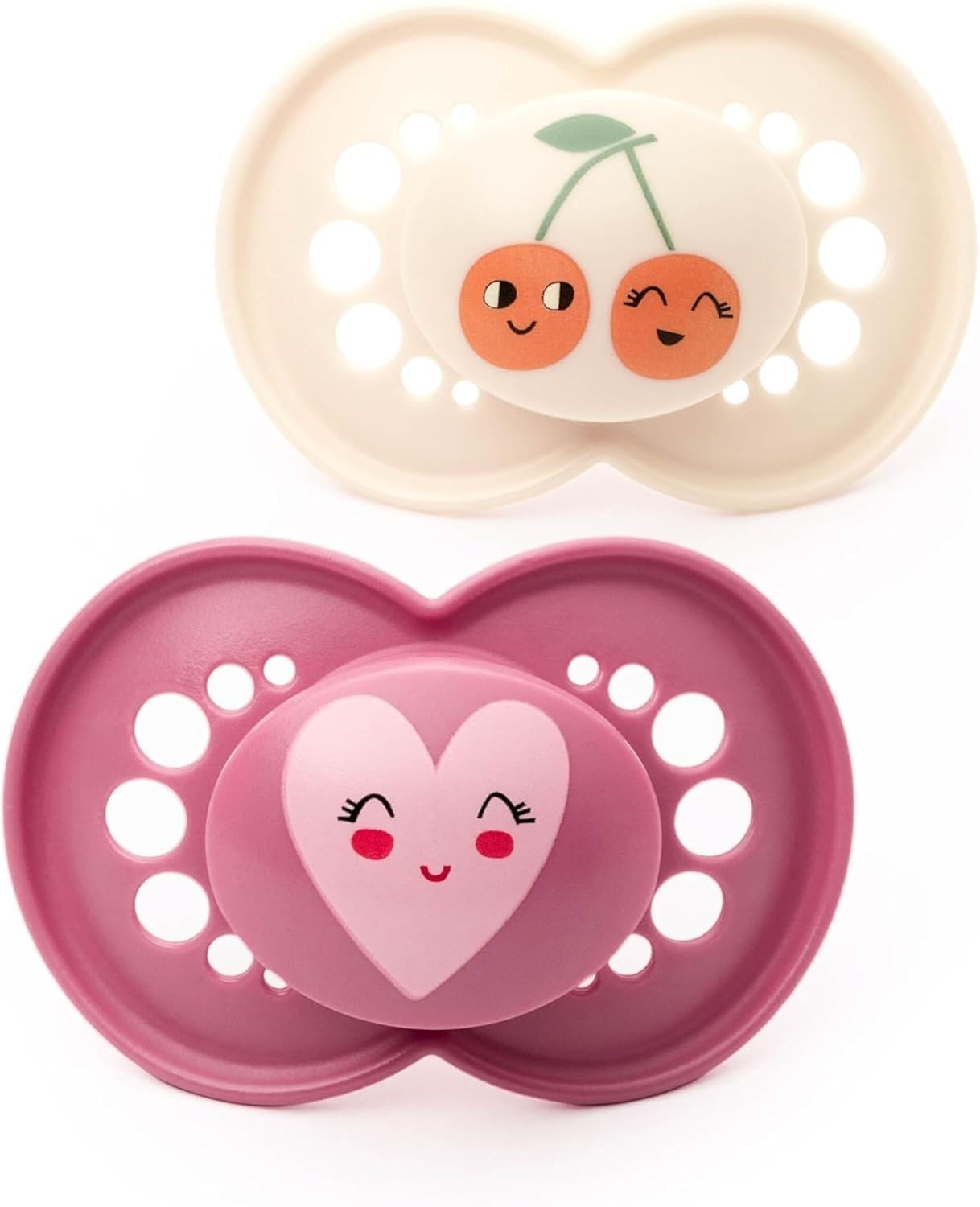Baby Soother 6-18m 2 Pack Orthodontic Dummy Silicone Pink Cream with Case - Image 4