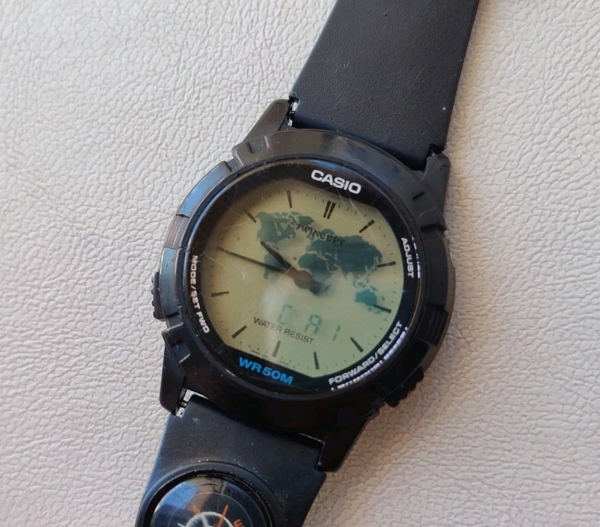 Vintage Casio Twincept Abx-20 Databank LCD Alarm Chrono World Time