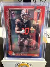 2025 Topps Chrome Football Quinshon Judkins Red White Blue Refractor RC Browns