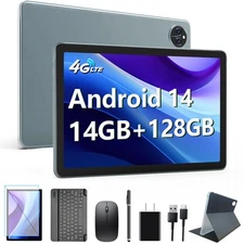 Android 14 Tablet 10 Inch, 4G Cellular Tablets, Octa-Core, 128GB Storage + 14...