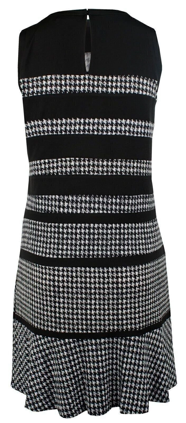 Abito Michael Kors donna più pied de poule senza maniche a tubino nero bianco