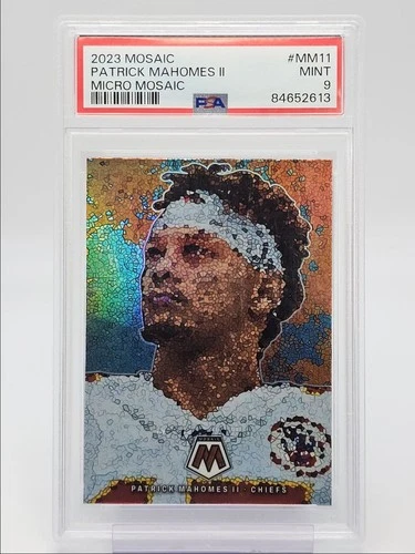 PATRICK MAHOMES II 2023 MOSAIC MICRO SSP KANSAS CITY CHIEFS #MM11 PSA 9 Q0004