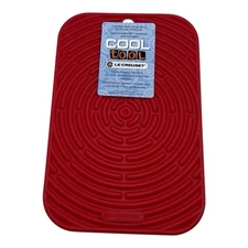 Le Creuset Red Silicone Trivet Mat Potholder Rectangular Hot Pad