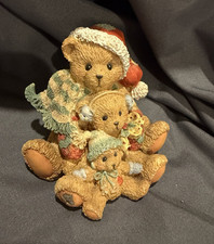 Cherished Teddies Theodore Samantha & Tyler Christmas Bear Resin Figurine 1992