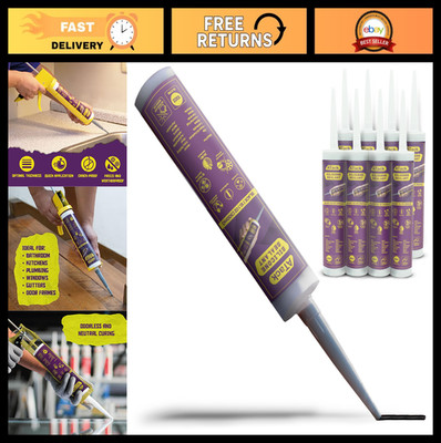 100% Waterproof Black Silicone Sealant Caulk 10.1oz (8-Pack) for Indoor/Outdoor