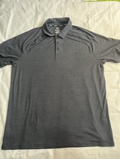 Hurley Polo Shirt Men's Size L Gray Short Sleeve Moisture Wicking Stretch
