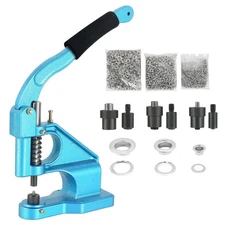 ATPEAM Hand Press Grommet Machine | 3 Dies (#0#2#4) Heavy Duty Industrial Eye...