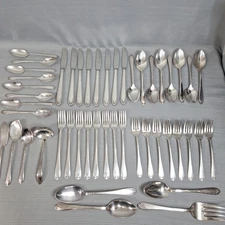 Vtg 1847 Rogers Bros "Lovelace" Silverplate 48 Pc Set Flatware Service For 8 +