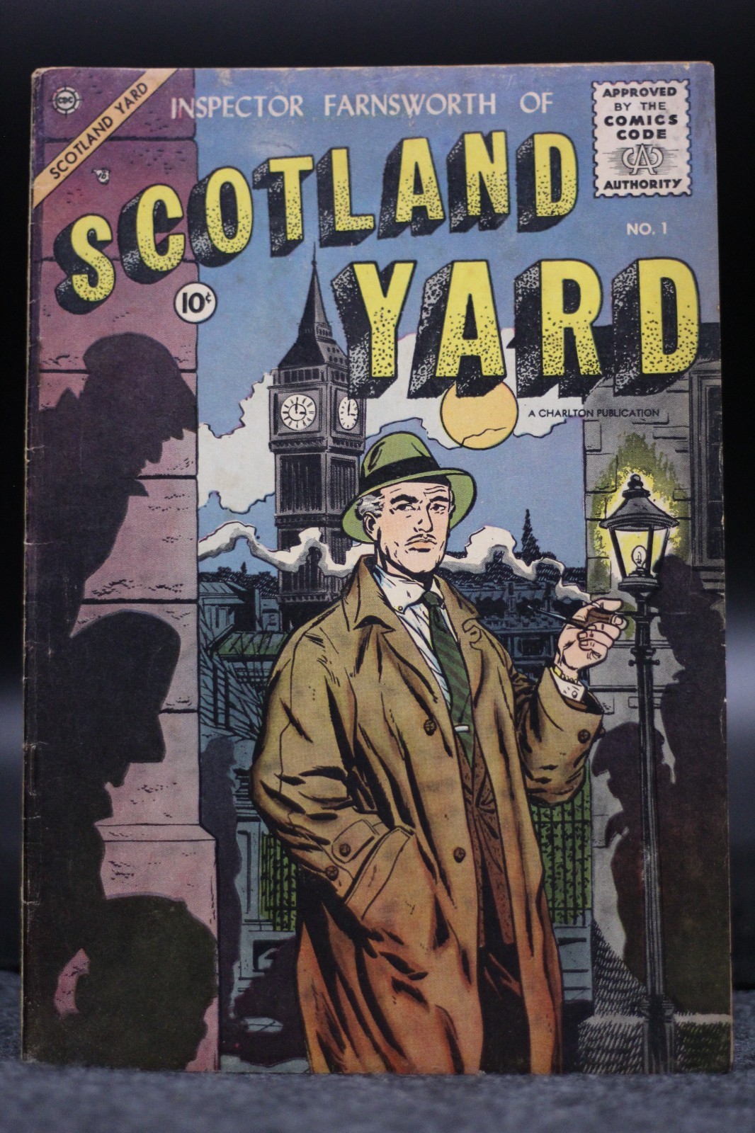 Scotland Yard (1955) #1 Giordano Cover Charlton Crime Toth-ish Art 2 Stories VG-
