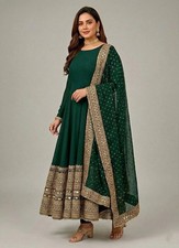 Classic Look Roman Silk Gown Bottom With Dupatta For Women Wear