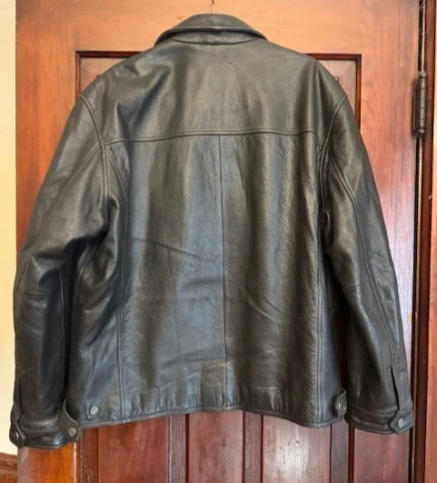 Auténtica Chaqueta de Cuero Negra Estilo Motociclista WINLIT NY De Colección Para Hombre Talla Grande Foto 2 de 4
