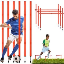 TOBWOLF 6PCS 6FT Multifunctional Adjustable Soccer Agility Pole, Detachable