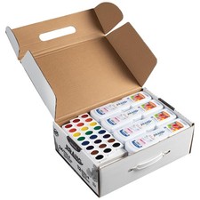 Prang Oval Pan Watercolor Set Master Pack, 8 Assorted Colors, 12 Refill Trays,
