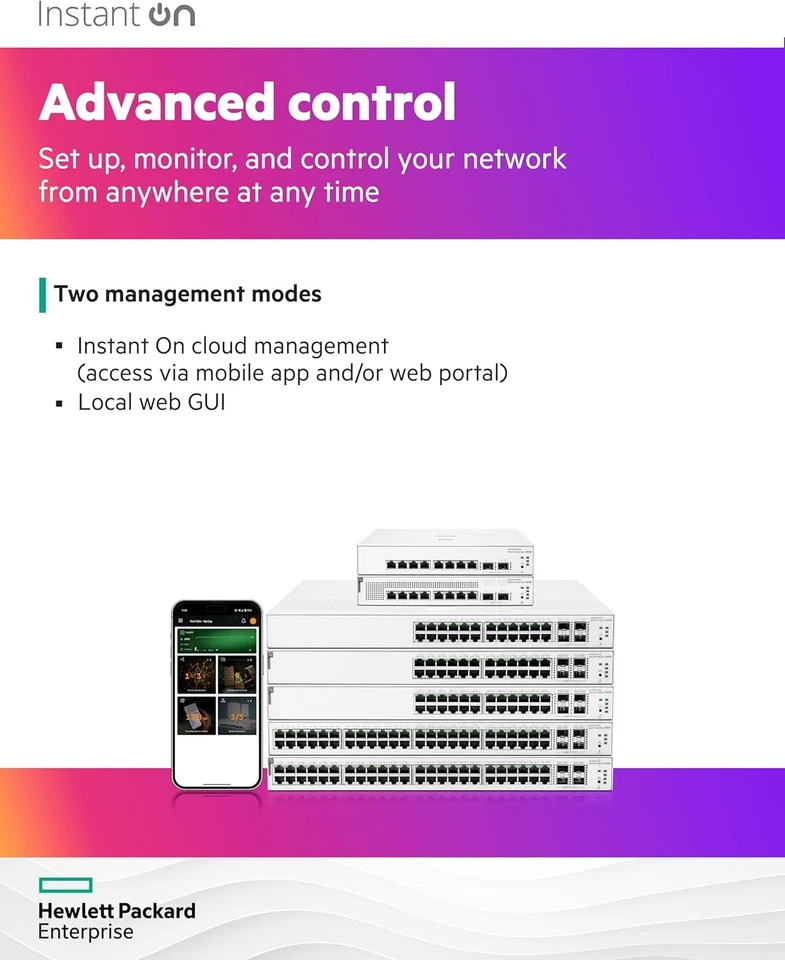HPE Networking Instant On Switch Series 1930 48-Port Gb Smart-Managed Layer 2+ E - Image 4 of 4
