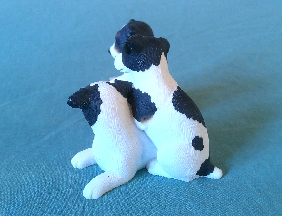 2 DOG FIGURINES JACK RUSSEL PUPS BORDER FINE ARTS WEST HIGHLAND TERRIER UNMARKED - Image 3 of 4