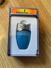 Beautiful Blue Colibri Firebird Lighter New In Case with Paperwork Rare