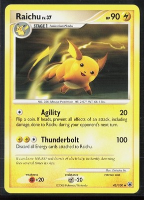 Raichu 45/100 Majestic Dawn 2008 Pokémon Card