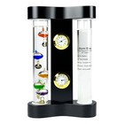 Analog Galileo Weather Station Thermometer Clock Hygrometer Wood Case 4in1 Table