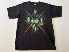 Vtg 1999 Star Wars Episode 1 T-shirt Mens L Glow In The Dark Darth Maul Movie