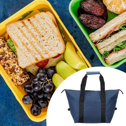 Insulated Lunch Bag, Lunch Tote Bag, 11.42"x6.69"x11.81", Navy Blue - Photo 6/6