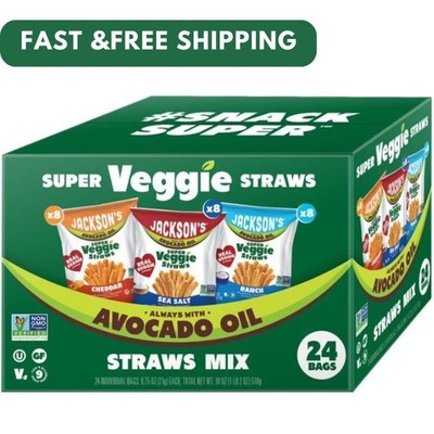 Jackson's Super Veggie Straws Variety Pack, 0.75 oz., 24 pk. Fast Dispatch