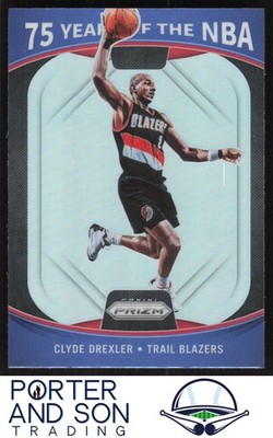 Clyde Drexler 75 Years of the NBA 2021-22 Donruss Optic #17 Trail Blazers