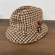 Champ Vintage 70 Wool Houndstooth Fedora Hat Sz 7