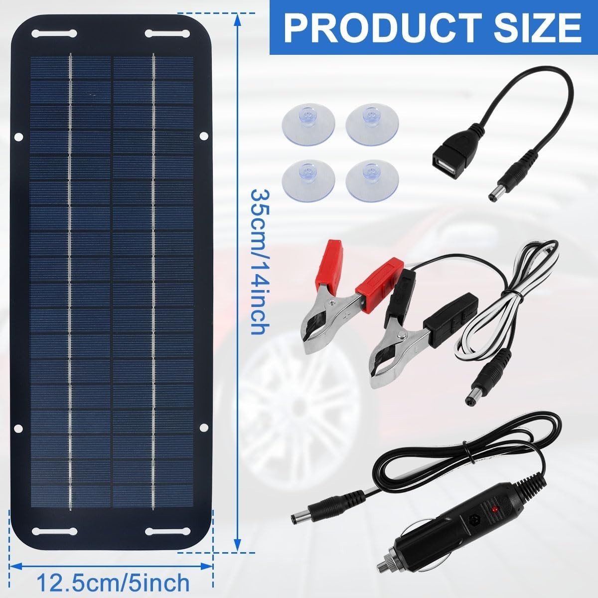 30W 12V Solar Panel Kit Trickle Charger Battery Powered for Camping/RV Car