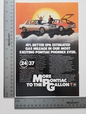 Pontiac Phoenix Gas Mileage Print Ad Gm Compact Car 1980 Vintage Auto Pontiac Phoenix Gas Mileage Print Ad Gm Compact Car 1980 Vintage Auto