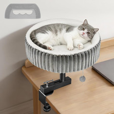 Rotating Cat Desk Bed - Clamp-On Hammock for Desks, Supports Up to 80 lbs