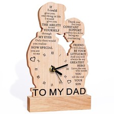 Dad Gifts from Son, Wooden Clock Gifts for Dads, Birthday Gift for Dad, Cool ...