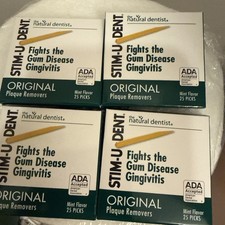 Stim-U-Dent Plaque Removers 4 Packs - 100 Sticks Total