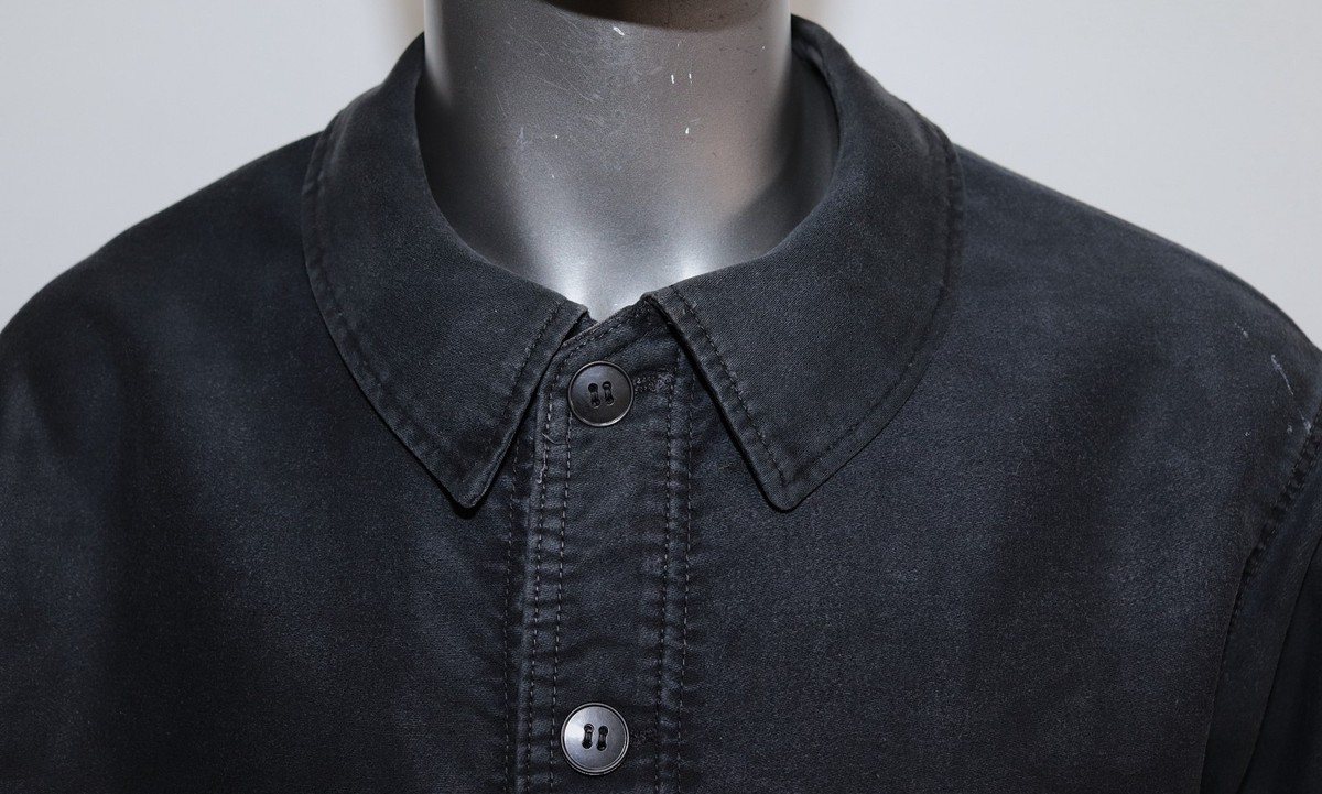 Vintage 60s Black Moleskin Work Chore Jacket ADOLPHE LAFONT