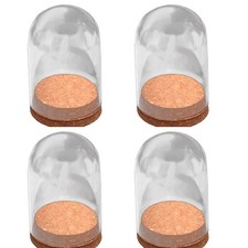 2/3/4/5/6pcs Glass Bell Doom Cover Jar Case WOODen Base