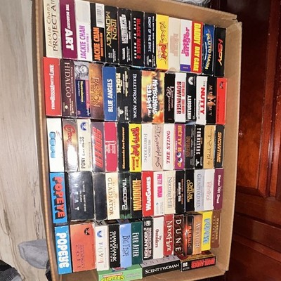 VHS Mixed Movie Lot 74 tapes multiple different titles.