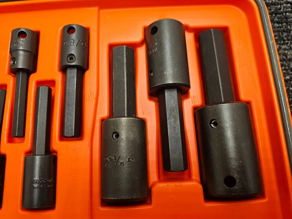 Proto J52110HIM 3/8 & 1/2 Drive 10 Piece SAE Hex Bit Socket 1/8" - 5/8" Black - Image 3 of 4