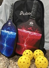 FULL SET ASBOCER Pickleball Paddles USAPA Approved WITH BAG, BALLS