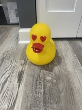Oversized Heart Eye Rubber Duck Toy Pool Bath Decoration
