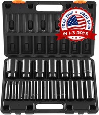 Juego de vasos de impacto de 1/2 pulgada, 19 piezas, construcción robusta US NEW