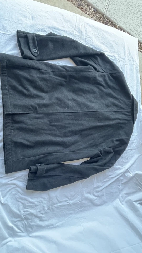 Abrigo de hombre M Vans Off The Wall chaquetón de doble botonadura guisante militar gris lana  Foto 2 de 4