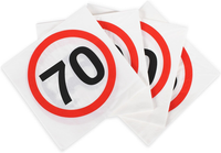 Deko Zum 70. Geburtstag – Rot-WeißE Servietten Mit Verkehrsschild-Optik Zahl 70