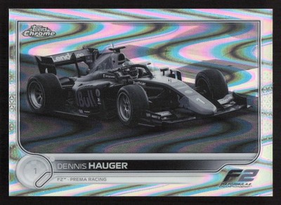 2022 Topps Chrome Formula 1 Dennis Hauger Black & White RayWave #129 Card