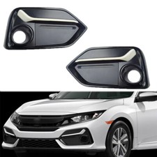 Pair For Honda Civic Hatchback 2020-2021 Front Bumper Foglamp Trim Lid Bezel