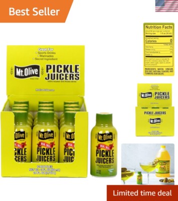Mount Olive's 100% Kosher Dill Pickle Brine - Hydration & Flavor in 2oz Bottles